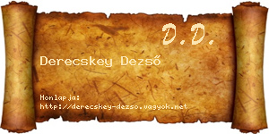 Derecskey Dezső névjegykártya