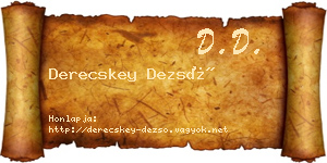 Derecskey Dezső névjegykártya